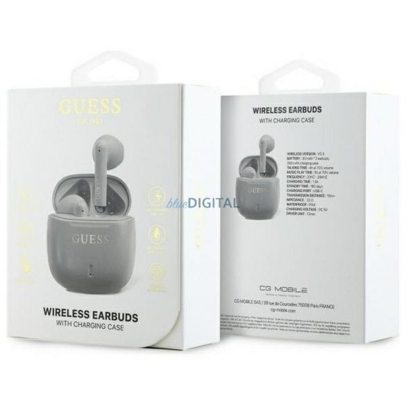 Guess GUTWSJ14ESGE Imprimate Classic Logo TWS bluetooth căști fără fir - gri închis