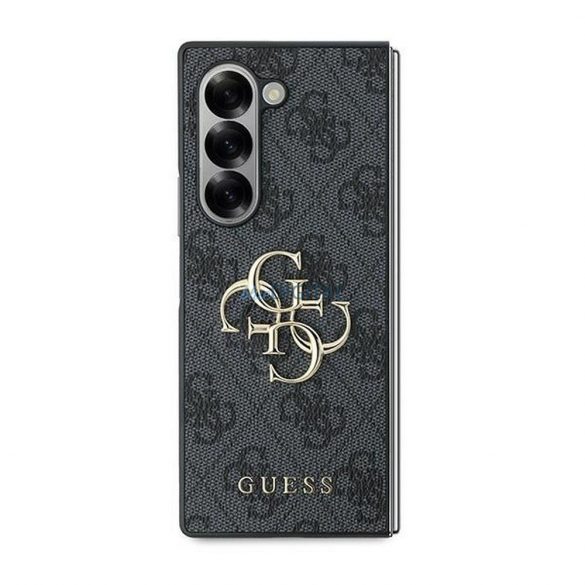 Guess GUHCZFD64GMGGR 4G Piele Metal Logo Caz Samsung Galaxy Z Fold6 - negru