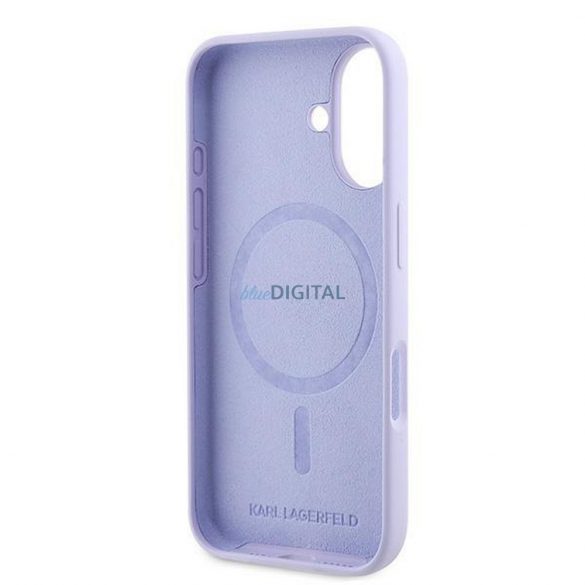 Karl Lagerfeld KLHMP16MSCMKCRHU Silicon KC Body Ring Carcasă compatibilă MagSafe pentru iPhone 16 Plus - violet