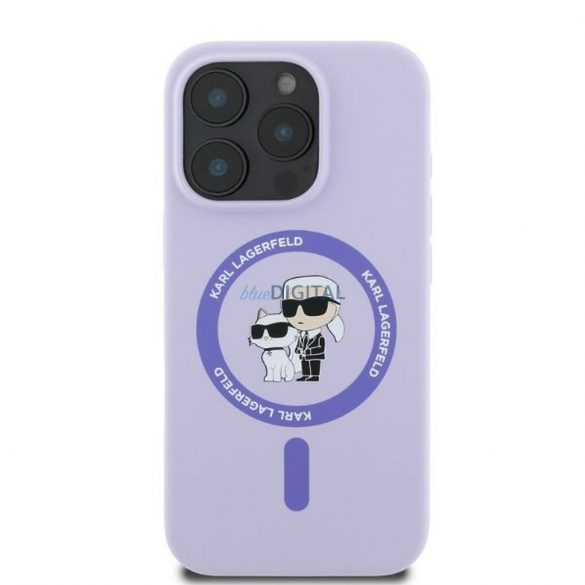 Karl Lagerfeld KLHMP16XSCMKCRHU Silicon KC Body Ring MagSafe caz compatibil pentru iPhone 16 Pro Max - violet