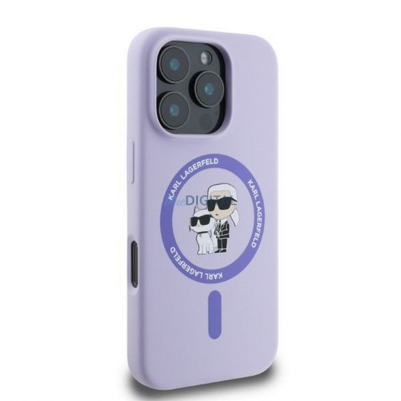 Karl Lagerfeld KLHMP16XSCMKCRHU Silicon KC Body Ring MagSafe caz compatibil pentru iPhone 16 Pro Max - violet