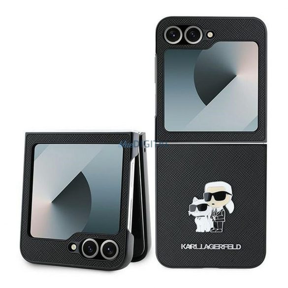 Karl Lagerfeld KLHCZF6SAPKCNPK Saffiano KC Metal Pin Caz Samsung Galaxy Z Flip6 - negru