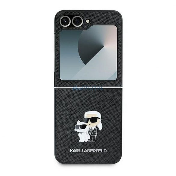 Karl Lagerfeld KLHCZF6SAPKCNPK Saffiano KC Metal Pin Caz Samsung Galaxy Z Flip6 - negru