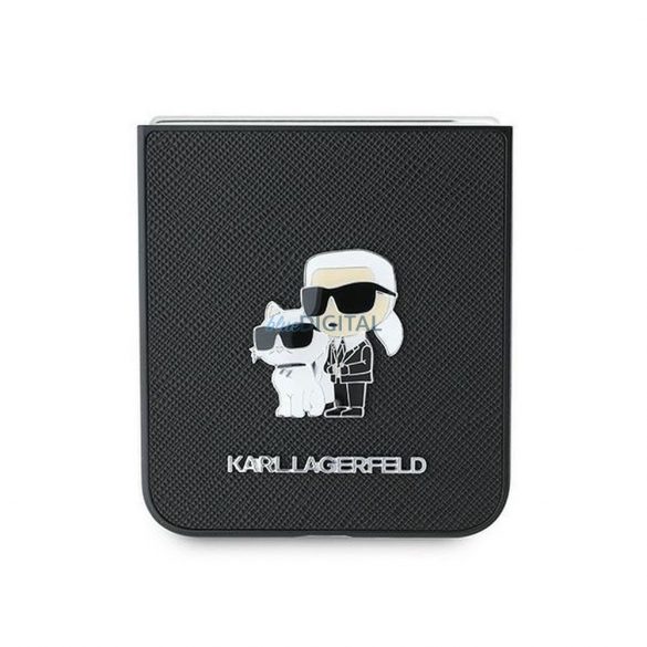 Karl Lagerfeld KLHCZF6SAPKCNPK Saffiano KC Metal Pin Caz Samsung Galaxy Z Flip6 - negru