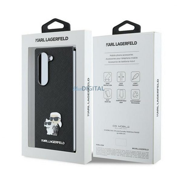 Karl Lagerfeld KLHCZFD6SAPKCNPK Saffiano KC Metal Pin Caz Samsung Galaxy Z Fold6 - negru