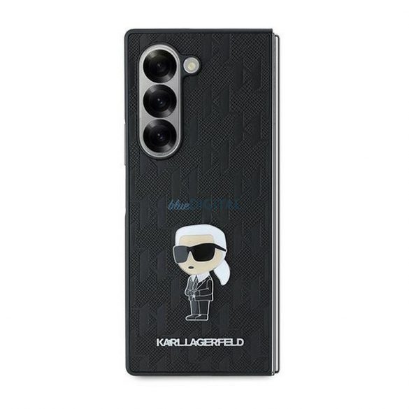 Karl Lagerfeld KLHCZFD6SAPKINPK Saffiano Monogram Iconic Pin Caz pentru Samsung Galaxy Z Fold6 - Negru