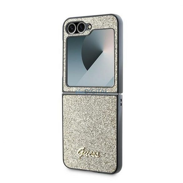 Guess GUHCZF6HGGSHD 4G Glitter Script caz Samsung Galaxy Z Flip6 - aur