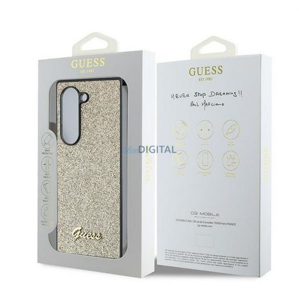 Guess GUHCZFD6HGGSHD 4G Glitter Script Caz Samsung Galaxy Z Fold6 - Aur