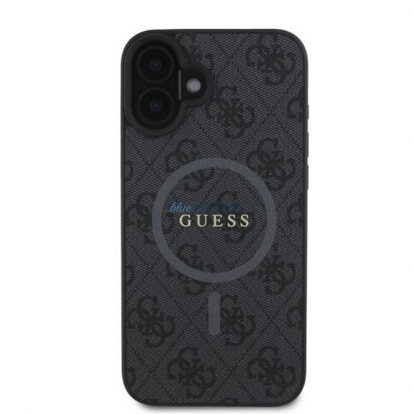 Guess GUHMP16SG4GFRK 4G Ring Classic Logo Carcasă compatibilă MagSafe pentru iPhone 16 - negru