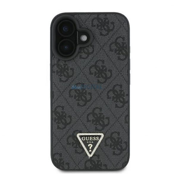 Guess GUHCP16MP4TDPK Geantă din piele PU 4G Triangle Strass iPhone 16 Plus - Negru