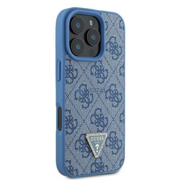 Guess GUHCP16XP4TDPB Geantă din piele PU 4G Triangle Strass iPhone 16 Pro Max - Albastru