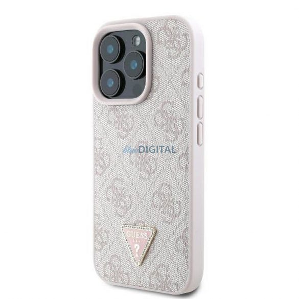 Guess GUHCP16LP4TDPP Geantă din piele PU 4G Triangle Strass iPhone 16 Pro - roz