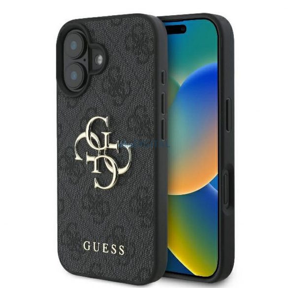 Guess GUHCP16S4GMGGR 4G PU Big Logo Caz iPhone 16 - negru