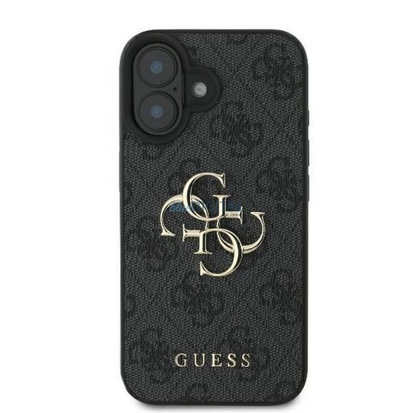 Guess GUHCP16S4GMGGR 4G PU Big Logo Caz iPhone 16 - negru