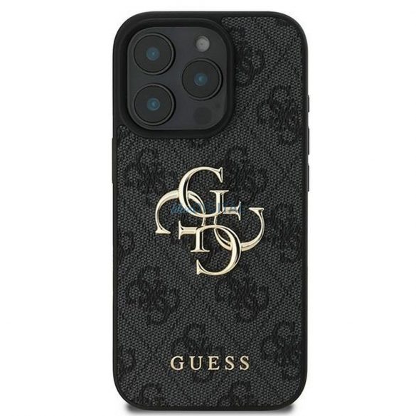 Guess GUHCP16L4GMGGR 4G PU Big Logo Caz iPhone 16 Pro - negru