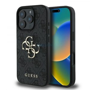 Guess GUHCP16X4GMGGR 4G PU Big Logo Caz iPhone 16 Pro Max - negru