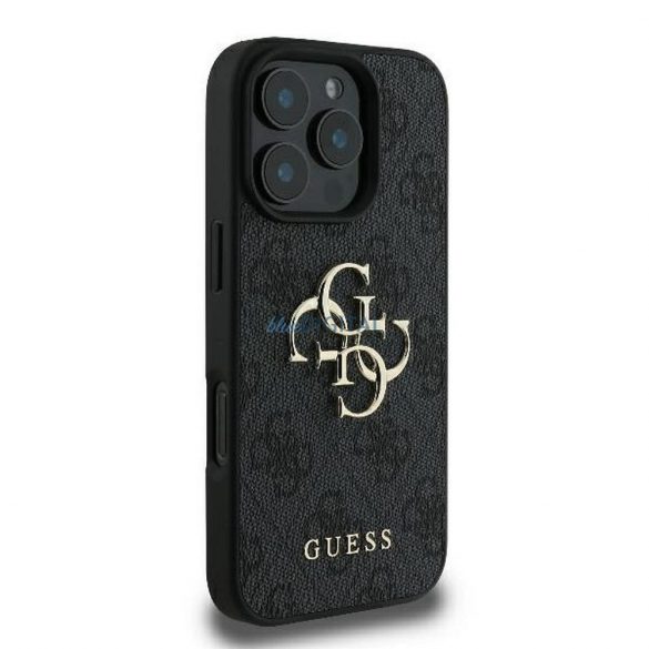 Guess GUHCP16X4GMGGR 4G PU Big Logo Caz iPhone 16 Pro Max - negru