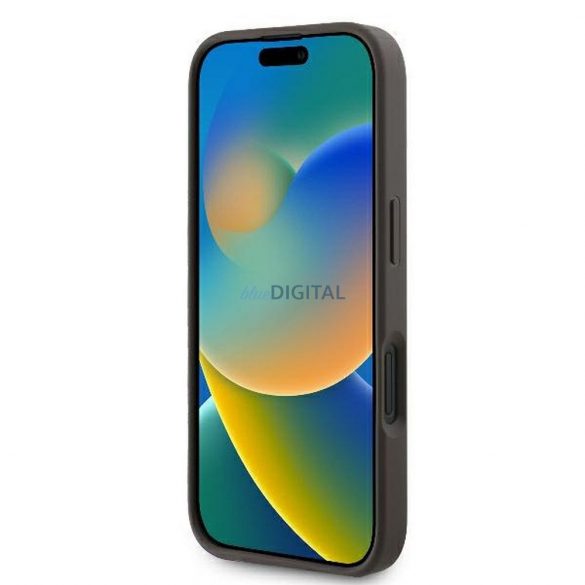 Guess GUHCP16S4GMGBR 4G PU Carcasă cu logo mare pentru iPhone 16 - maro