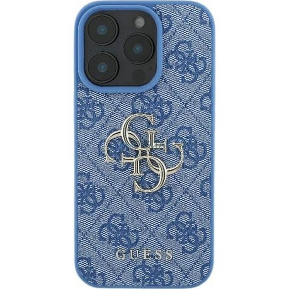 Guess GUHCP16S4GMGBL 4G PU Big Logo Caz pentru iPhone 16 - albastru