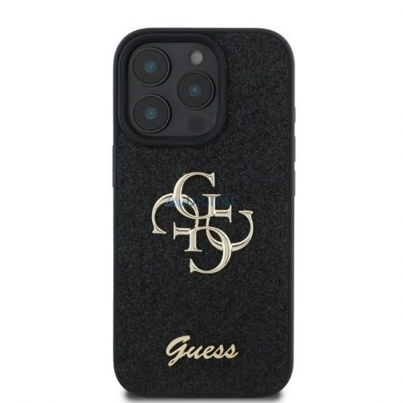 Guess GUHCP16XHG4SGK Fixed Glitter Big 4G caz iPhone 16 Pro Max - negru