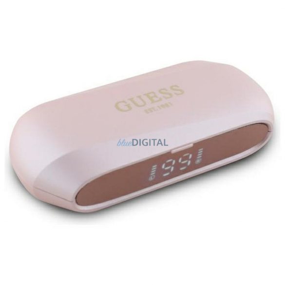 Guess GUTWSC2MCDSP Elongated Metallic Classic Printed Logo TWS căști fără fir bluetooth - roz