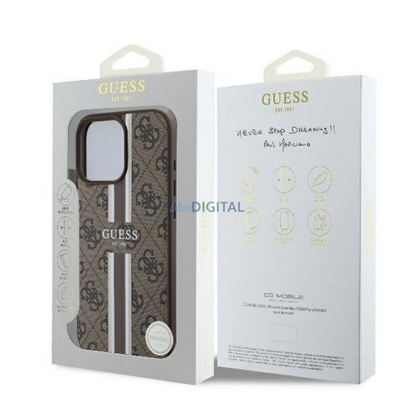 Guess GUHMP16LP4RPSW 4G cu dungi imprimate Carcasă compatibilă cu MagSafe pentru iPhone 16 Pro - maro