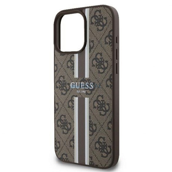 Guess GUHMP16LP4RPSW 4G cu dungi imprimate Carcasă compatibilă cu MagSafe pentru iPhone 16 Pro - maro