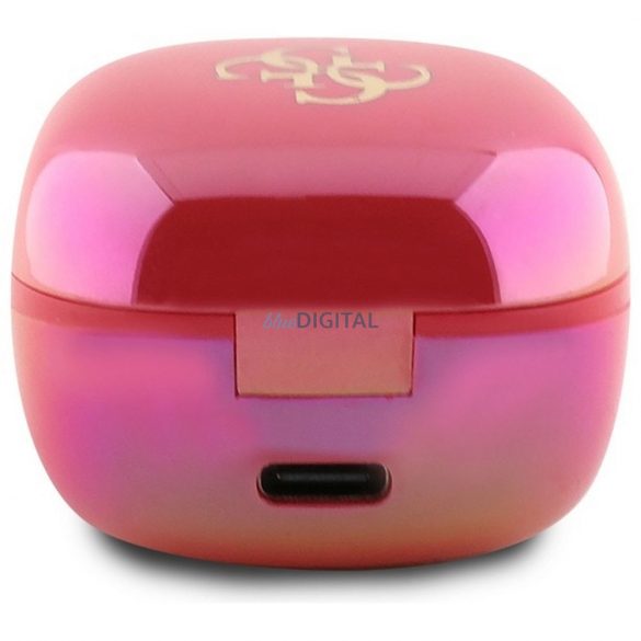 Guess GUTWSJ144ESF Mini Iridescent 4G Imprimate Logo TWS bluetooth căști fără fir - roz