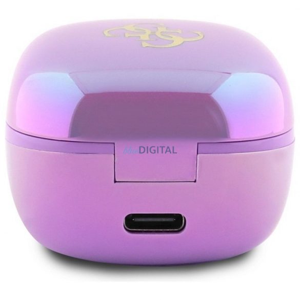 Guess GUTWSJ144ESU Mini Iridescent 4G imprimate Logo TWS bluetooth căști fără fir - violet