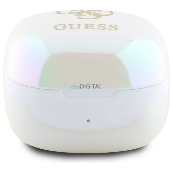 Guess GUTWSJ144ESH Mini Iridescent 4G Printed Logo TWS căști fără fir bluetooth - alb