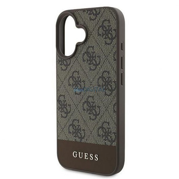 Guess GUHCP16MG4GLBR 4G Bottom Stripe carcasă pentru iPhone 16 Plus - maro