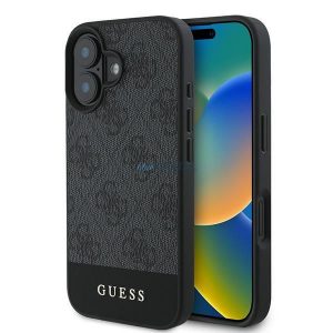 Guess GUHCP16SG4GLGR 4G Bottom Stripe carcasă pentru iPhone 16 - negru