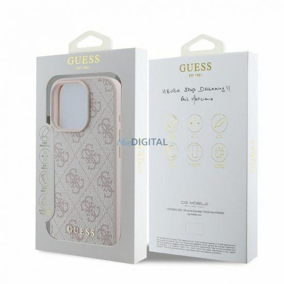 Guess GUHCP16LG4GFPI 4G Husă clasică pentru iPhone 16 Pro - roz