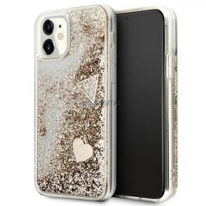 Husă originală GUESS GUOHCN61GLHFLGO pentru iPhone 11 (Liquide Glitter Charms / auriu)