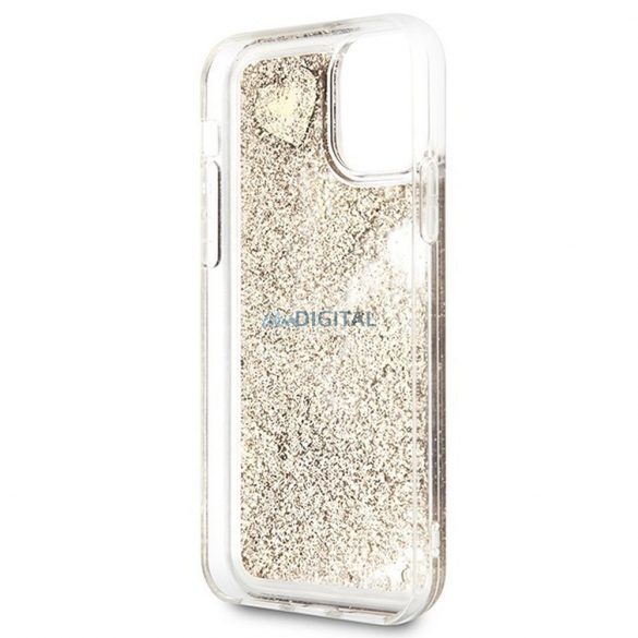 Husă originală GUESS GUOHCN61GLHFLGO pentru iPhone 11 (Liquide Glitter Charms / auriu)