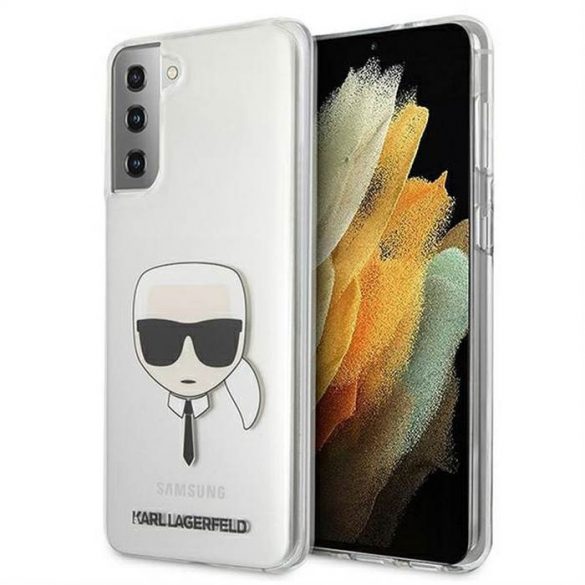 Husă originală KARL LAGERFELD KLHCS21MKTR do Samsung S21 Plus (Karl's Head / transparent)