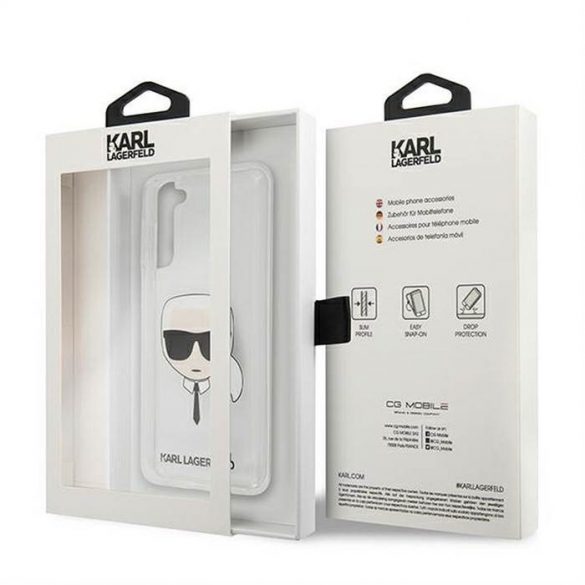 Husă originală KARL LAGERFELD KLHCS21MKTR do Samsung S21 Plus (Karl's Head / transparent)