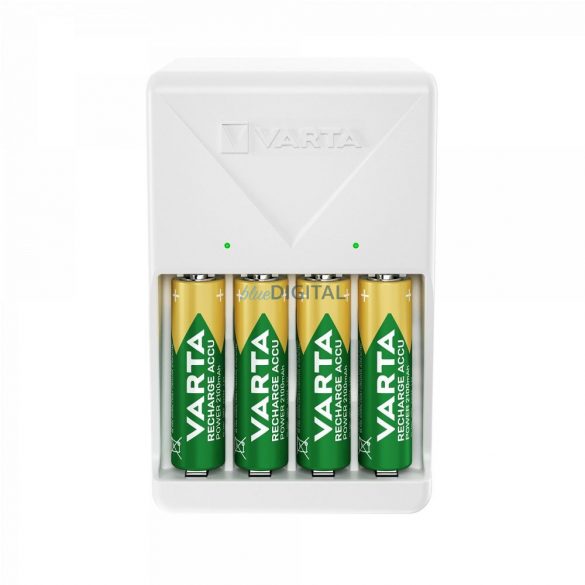 Încărcător de baterii VARTA PLUG pentru încărcarea bateriilor AA/AAA cu 4 baterii AA reîncărcabile (2100 mAh)