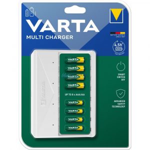 VARTA MULTI CHARGER încărcător de baterii pentru încărcarea a până la 8 baterii AA/AAA (fără baterii) - alb