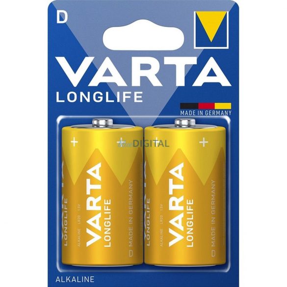 Baterii alcaline Varta Longlife D (R20) - 2 buc