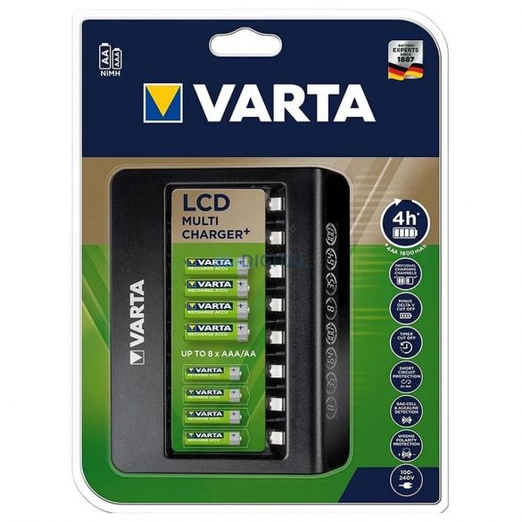 Încărcător de baterii VARTA LCD MULTI pentru încărcarea a până la 8 baterii AA/AAA (fără baterii)