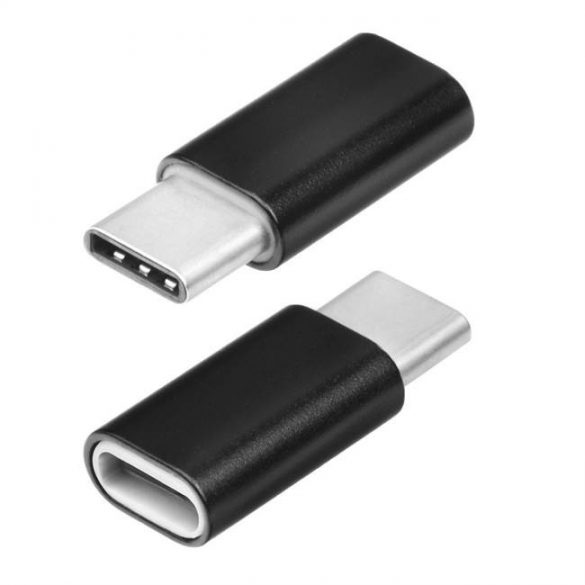 Adaptor încărcător Micro USB / MicroUSB TIP C negru