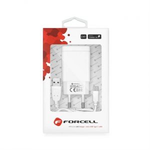 Încărcător de călătorie Forcell cu priză USB tip C - 2,4A 18W cu funcție Quick Charge 3.0