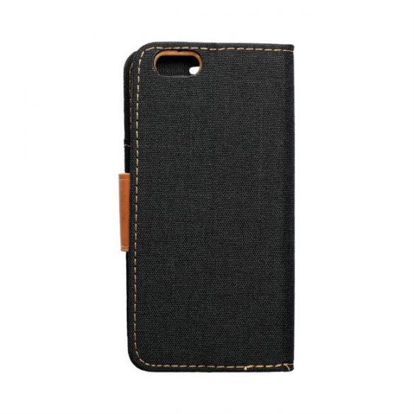 Husă CANVAS Husă tip carte pentru IPHONE 6/6S negru