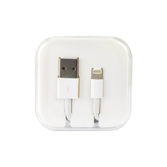 Cablu USB pentru iPhone Lightning 8 pini HD4 1 metru alb BOX