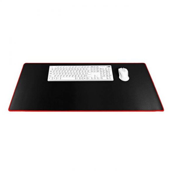 Mousepad de gaming 900x400x3mm / negru/ cusături roșii