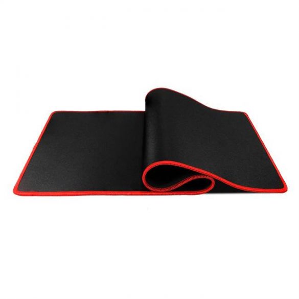 Mousepad de gaming 900x400x3mm / negru/ cusături roșii