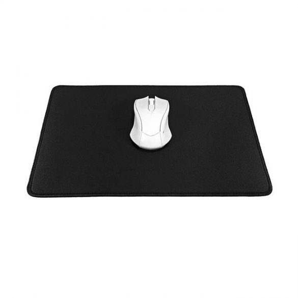 Mousepad 350x250x3mm / negru/ cusătură neagră