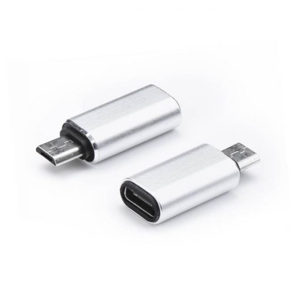 Adaptor încărcător Typ C - Micro USB argintiu