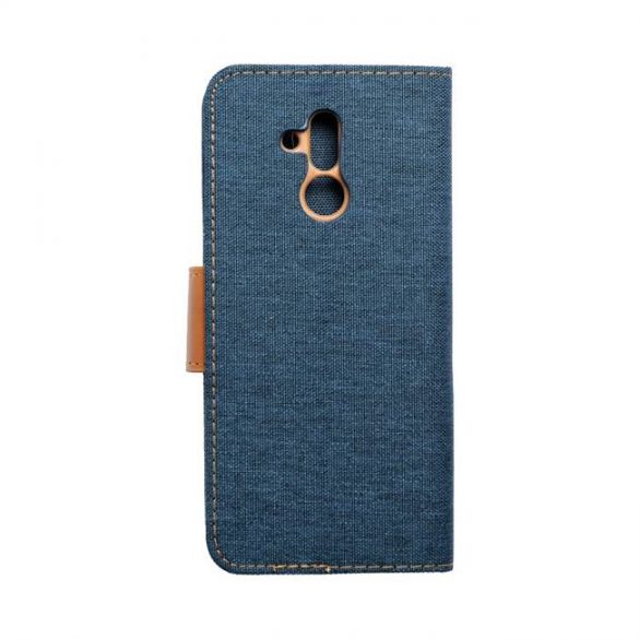 husă carte CANVAS pentru HUAWEI Mate 20 Lite albastru marin